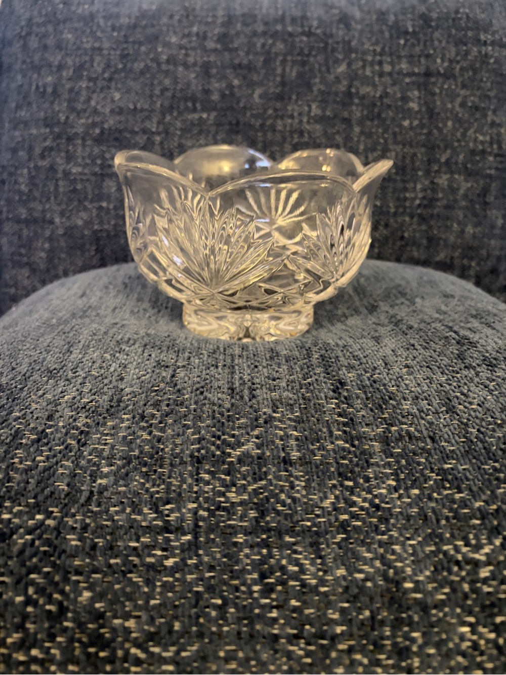 Cut Glass Candy Dish - Clear Crystal Look